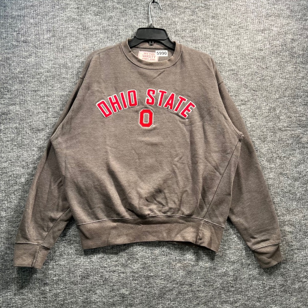 Ohio State Varsity Authentic Apparel Sweatshirt Brown Crewneck Mens Large